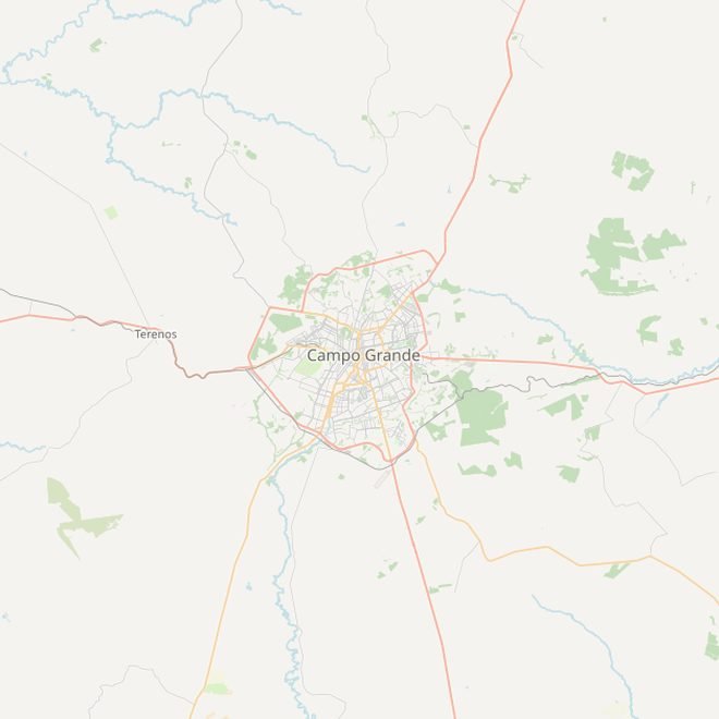 Mapa de Campo Grande e região